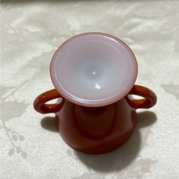 Vintage 1940’s Hazel Atlas Cup and Saucer, Sugar Dish and Creamer - Brick/Coral - Picture 7 of 16